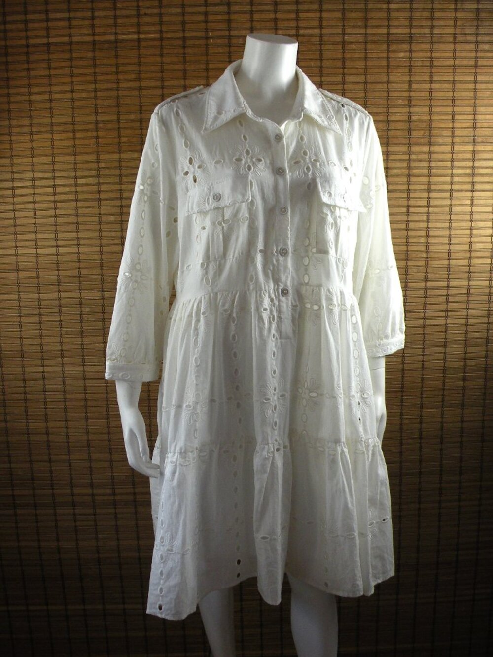 NWT Eva Franco Josie White Eyelet Tunic Dress XL